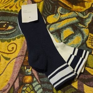 Zella Navy and White Sport Ankle Socks